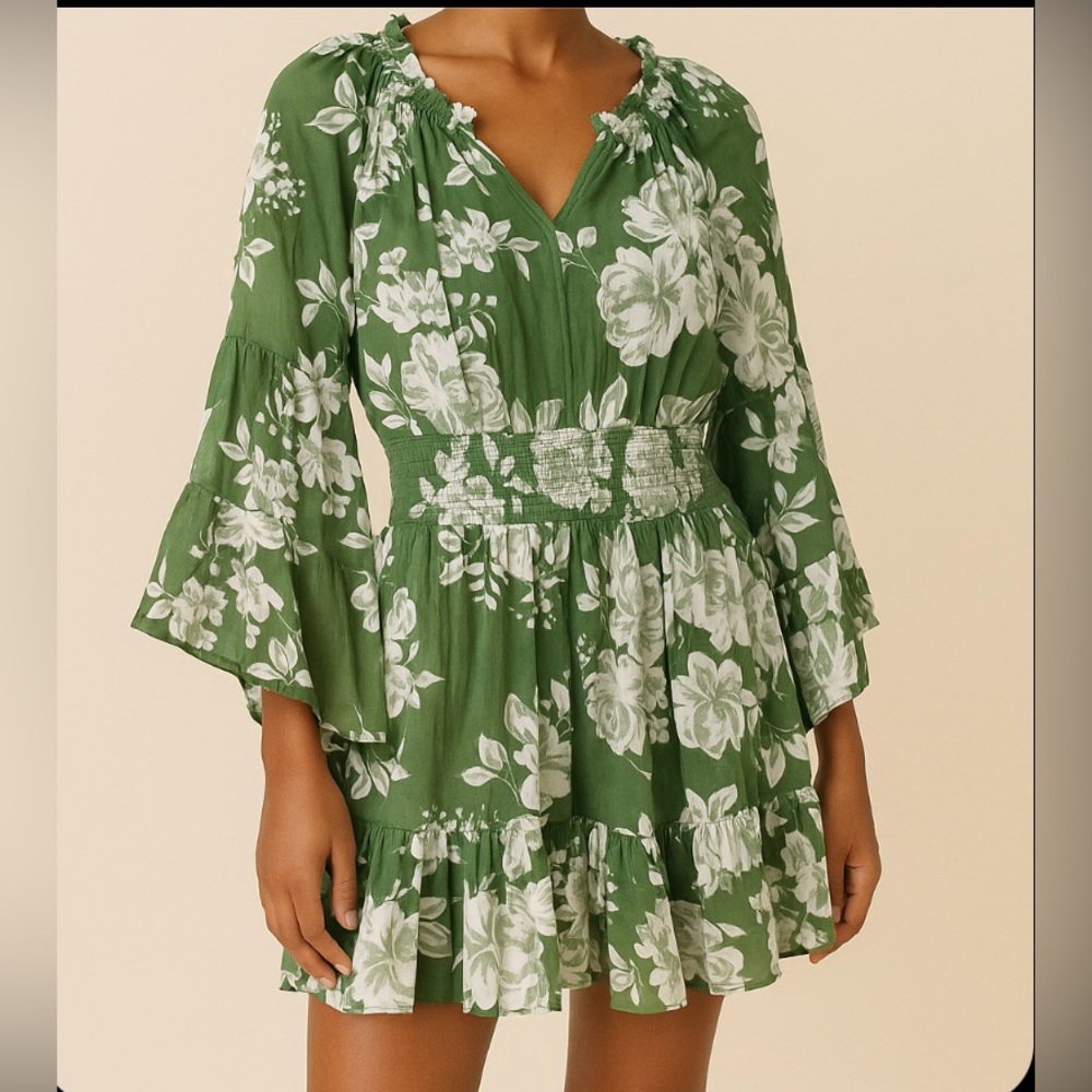 Fairycore/Boho Chic Resort/Vacay Mini Romantic Flowy Fem Dress
